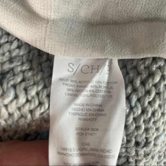 Cabi gray knitted acrylic / cotton snap cardigan S - Picture 7 of 7